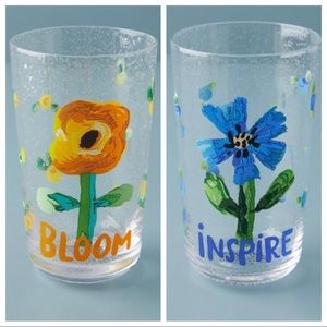 Anthropologie Floral Bloom & Inspire Juice Glasses
